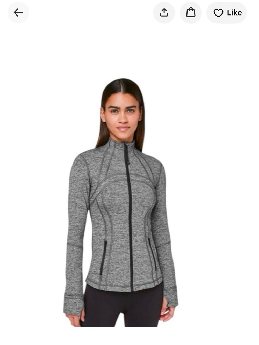 lululemon athletica Heathered Grey Contour Zip Utility Jacket